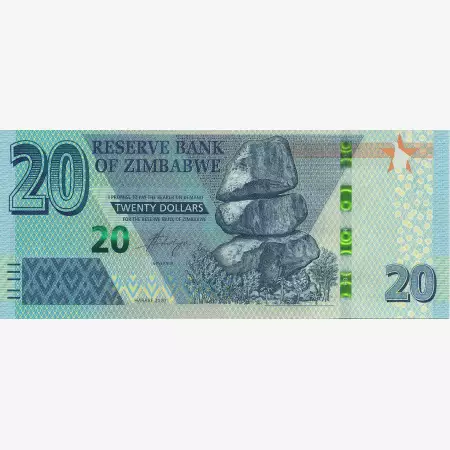Zimbabwe 20 dollars 2019.  P 102   (N)